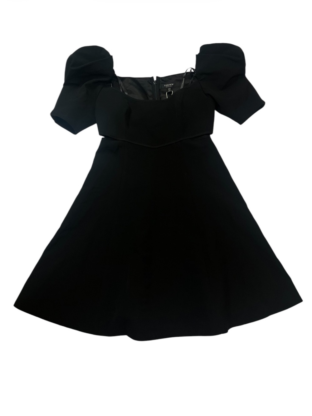 Ever New Black Puff-Sleeve Fit & Flare Mini Dress
